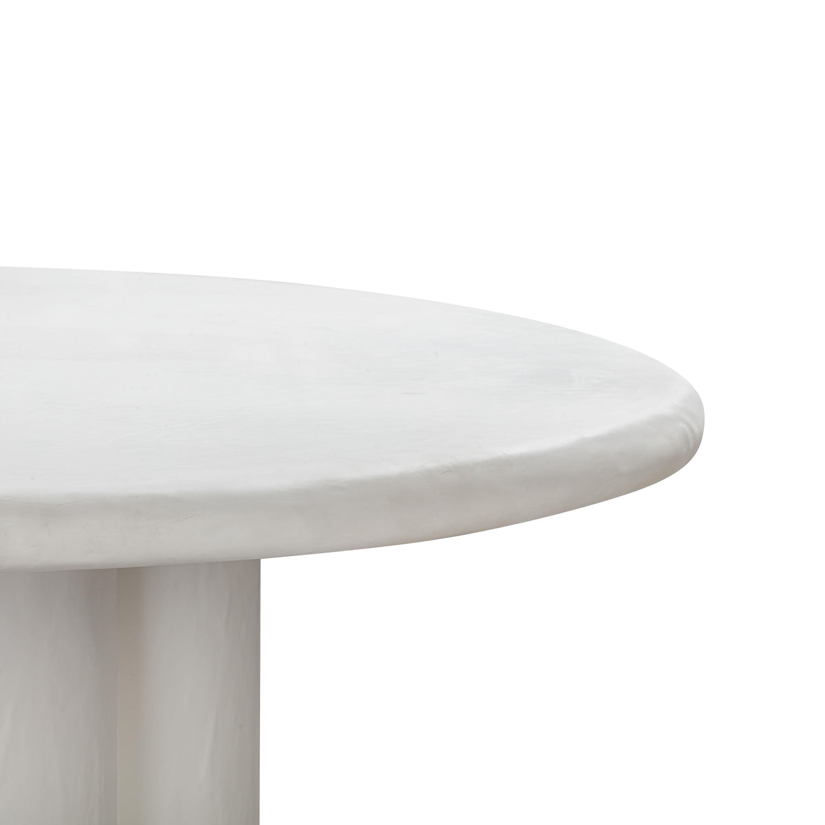 Elika White Faux Plaster Round Dining Table - UK