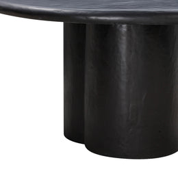 Elika Black Faux Plaster Round Dining Table - UK