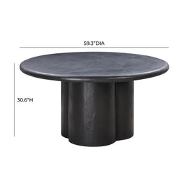 Elika Black Faux Plaster Round Dining Table - UK