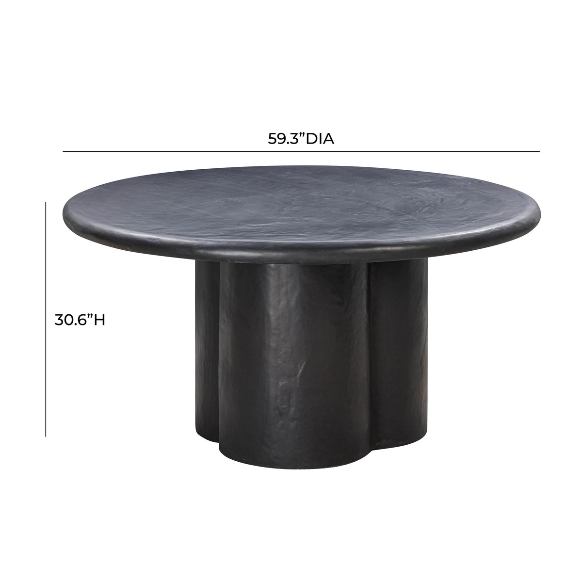 Elika Black Faux Plaster Round Dining Table - UK