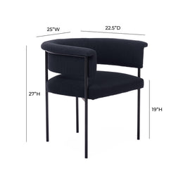 Taylor Black Performance Linen Dining Chair