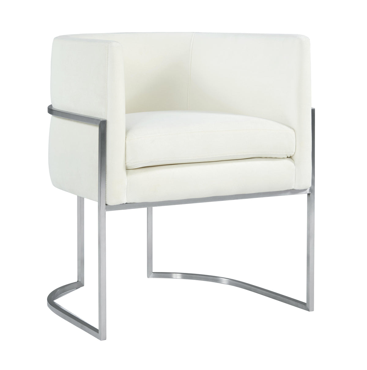 Giselle Cream Velvet Dining Chair Silver Leg - UK