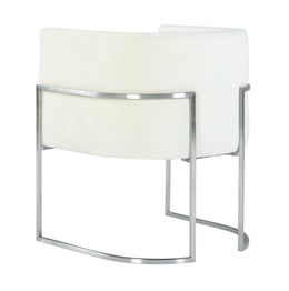 Giselle Cream Velvet Dining Chair Silver Leg - UK