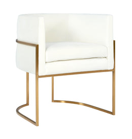 Giselle Cream Velvet Dining Chair Gold Leg - UK
