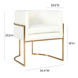 Giselle Cream Velvet Dining Chair Gold Leg - UK