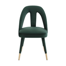 Petra Forest Green Velvet Side Chair - UK