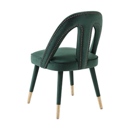 Petra Forest Green Velvet Side Chair - UK