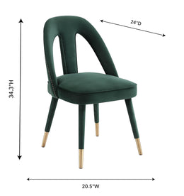 Petra Forest Green Velvet Side Chair - UK