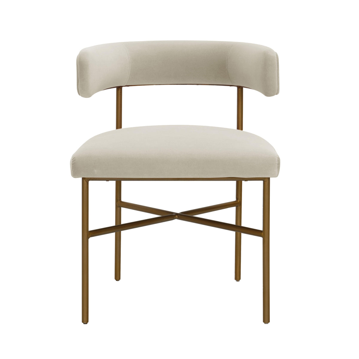 Kim Velvet Chair in Cream - UK