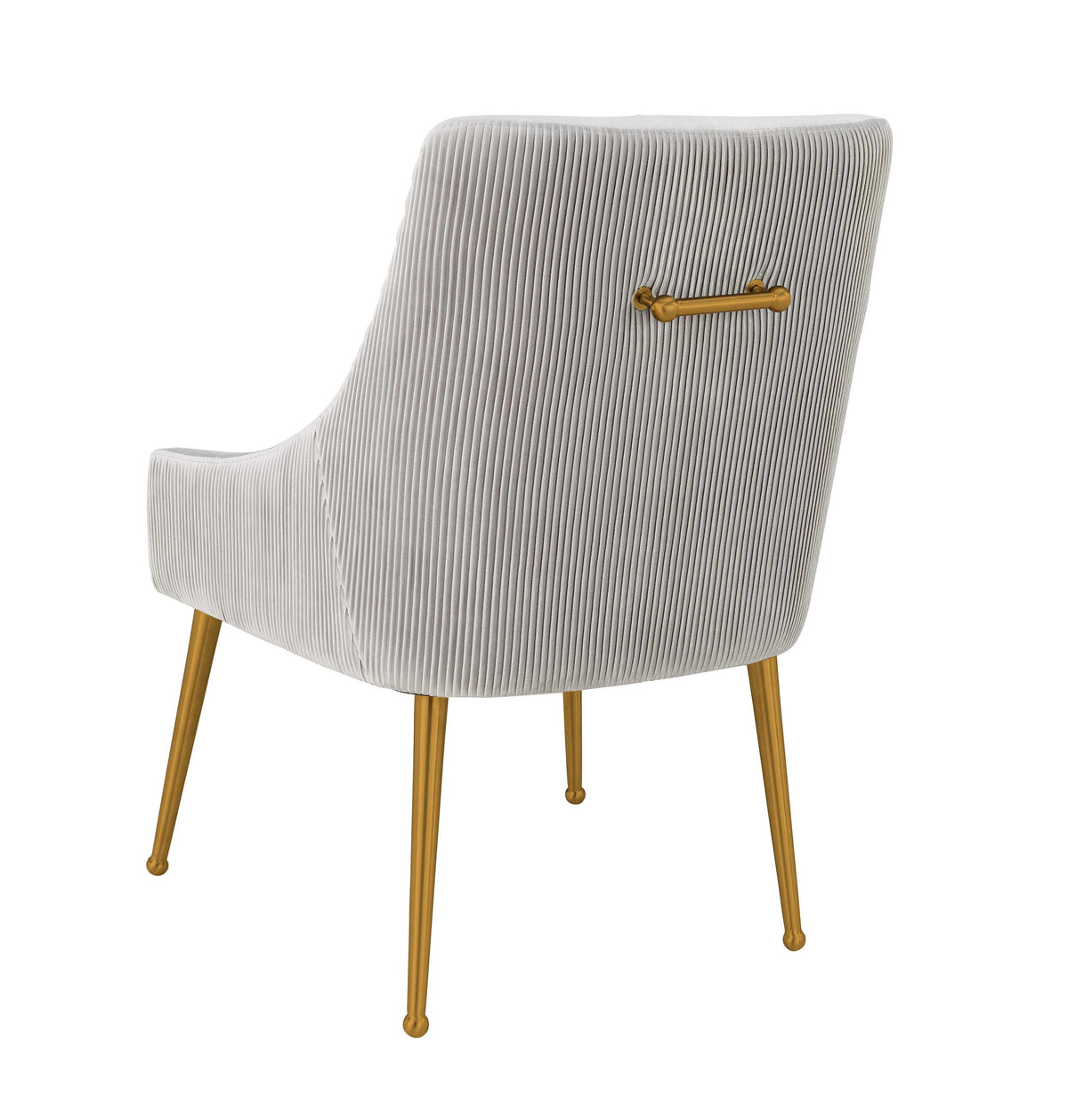 Beatrix Pleated Light Grey Velvet Side Chair