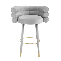 Betty Grey Velvet Barstool - UK
