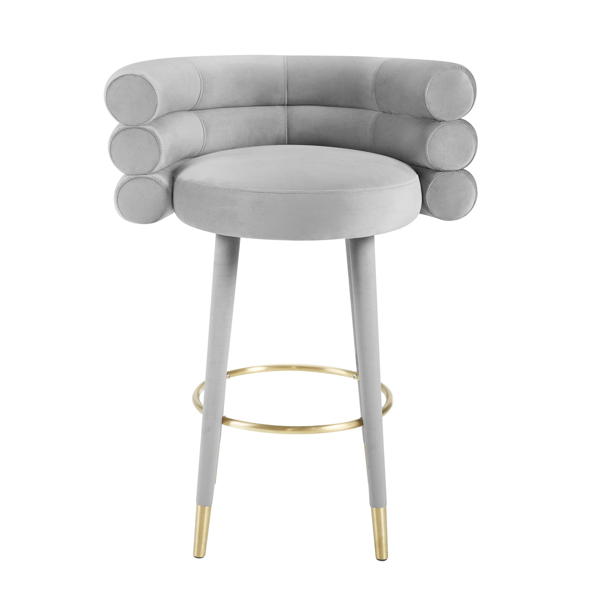 Betty Grey Velvet Barstool - UK