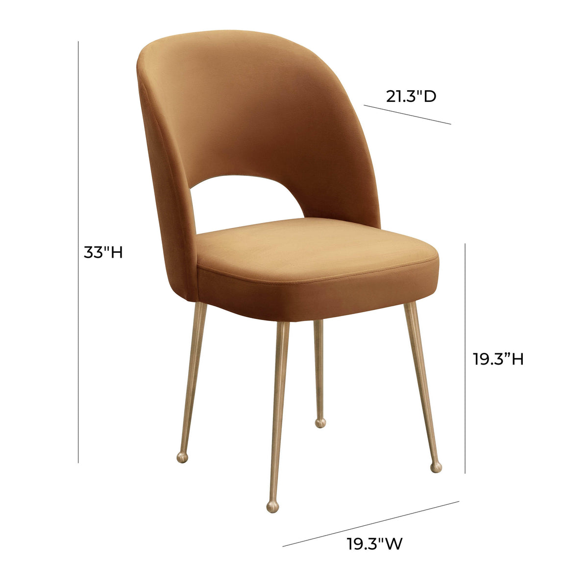 Swell Cognac Velvet Chair - UK