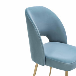 Swell Sea Blue Velvet Chair - UK