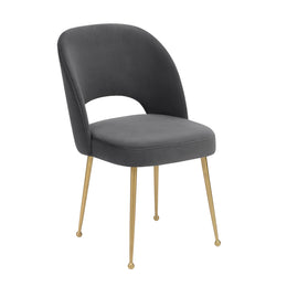 Swell Dark Grey Velvet Chair