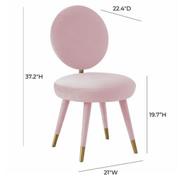 Kylie Bubblegum Velvet Dining Chair