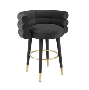 Betty Black Velvet Counter Stool - UK