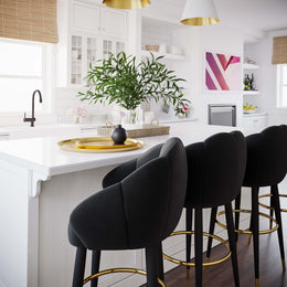 Myla Black Swivel Bar Stool - UK
