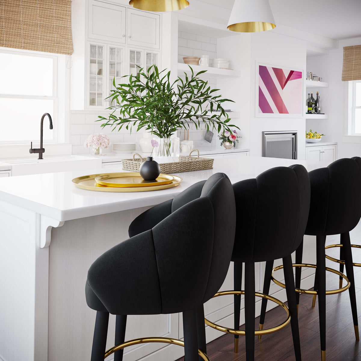 Myla Black Swivel Bar Stool - UK