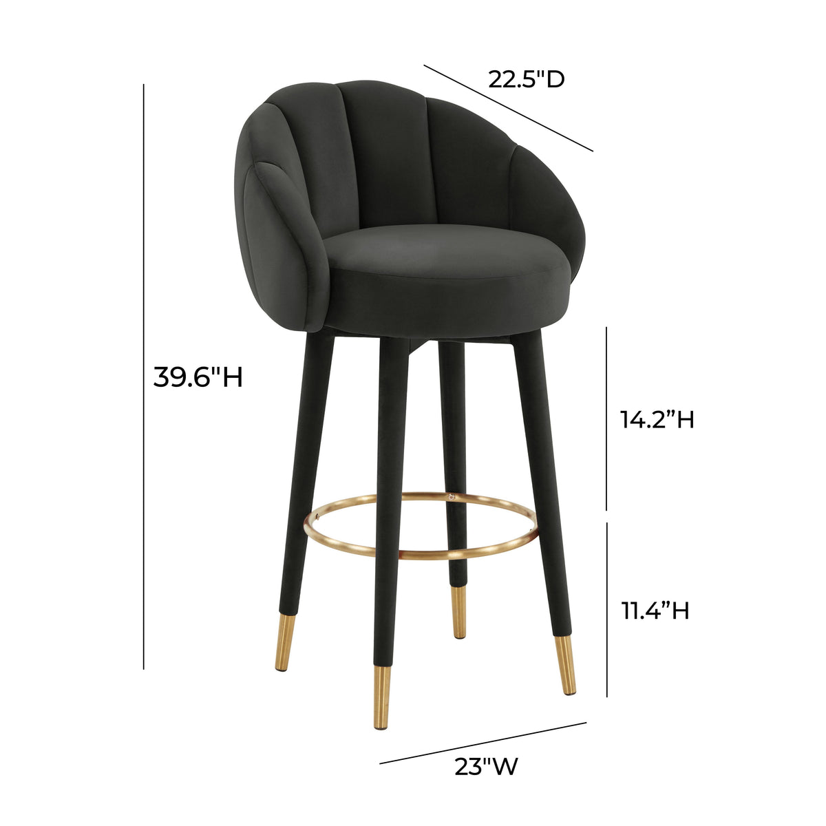 Myla Black Swivel Bar Stool - UK