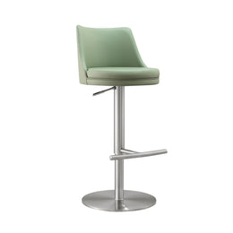 Reagan Sea Foam Green and Silver Adjustable Stool - UK