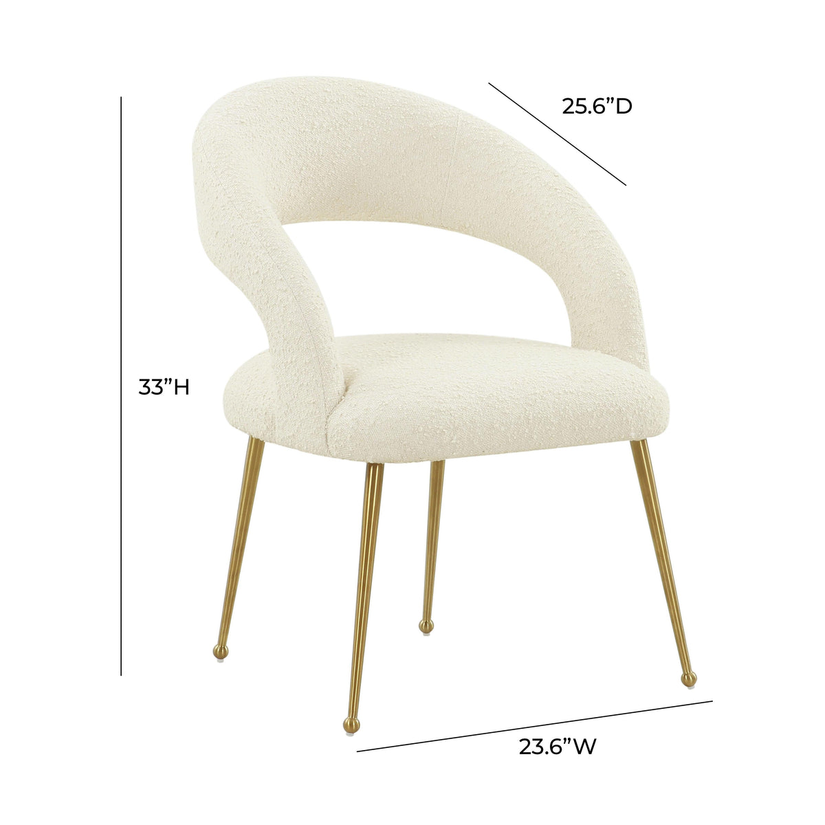 Rocco Cream Boucle Dining Chair - UK