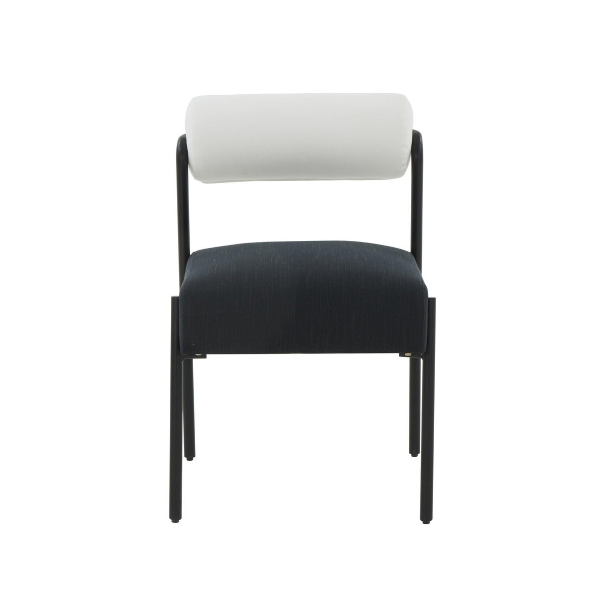 Jolene Cream and Black Performance Linen Dining Chair - Set of 2