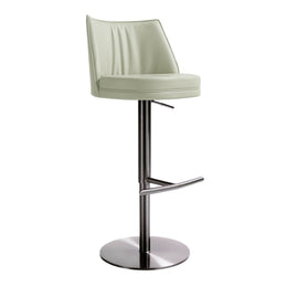 Gala Light Grey Performance Vegan Leather on Black Adjustable Stool