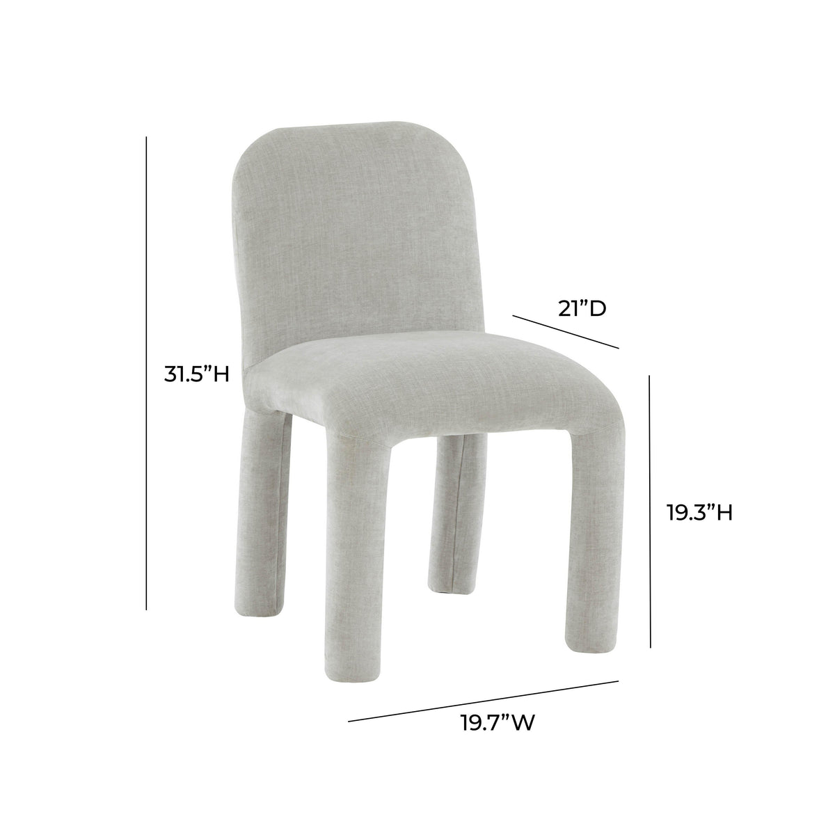 Georgia Light Grey Chenille Dining Chair - UK