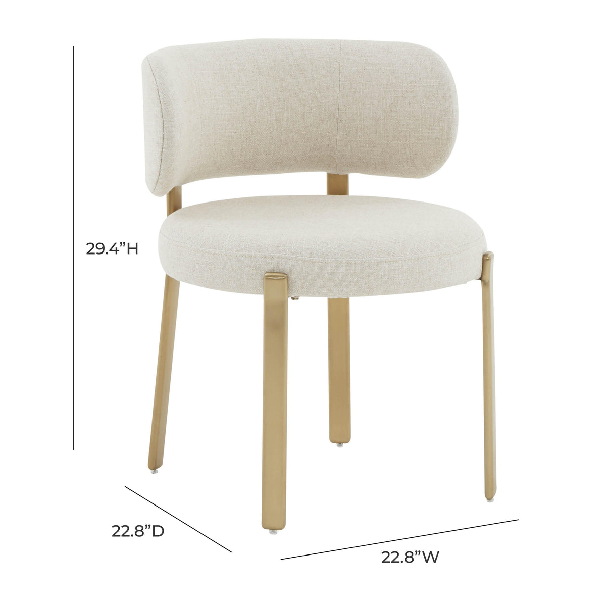 Margaret Cream Performance Linen Dining Chair - UK