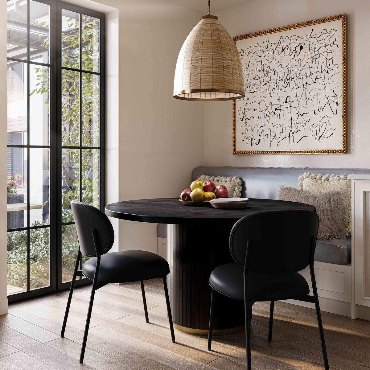 McKenzie Black Performance Vegan Leather Stackable Dining Chair - Set of 2