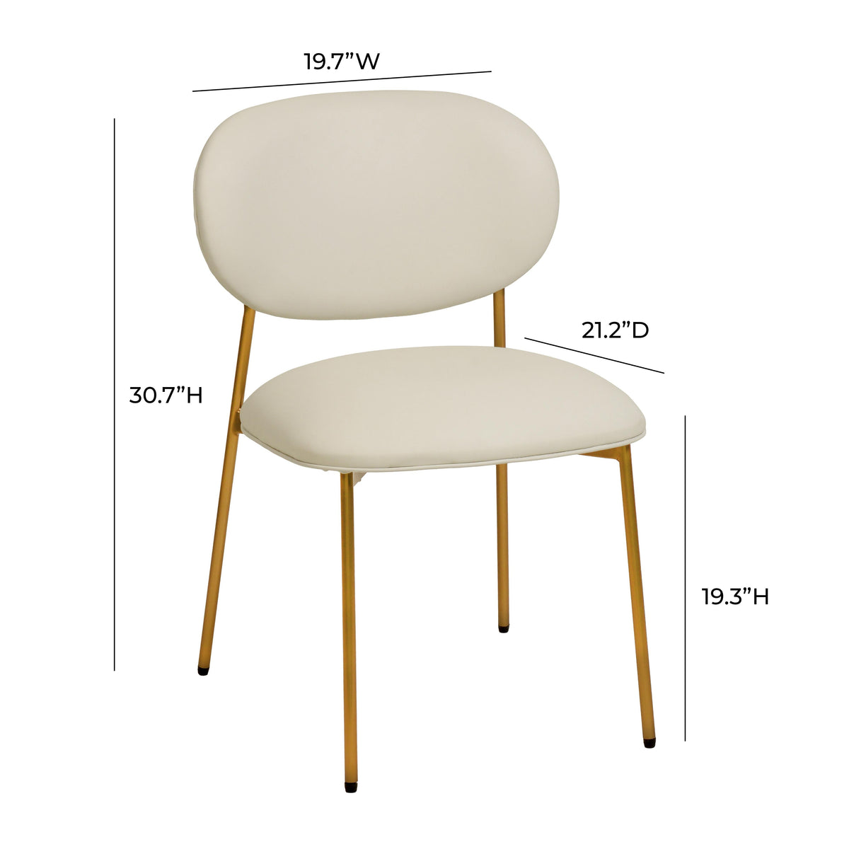 McKenzie Cream Performance Vegan Leather Stackable Dining Chair - Set of 2