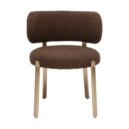 Margaret Chocolate Brown Boucle Dining Chair - UK