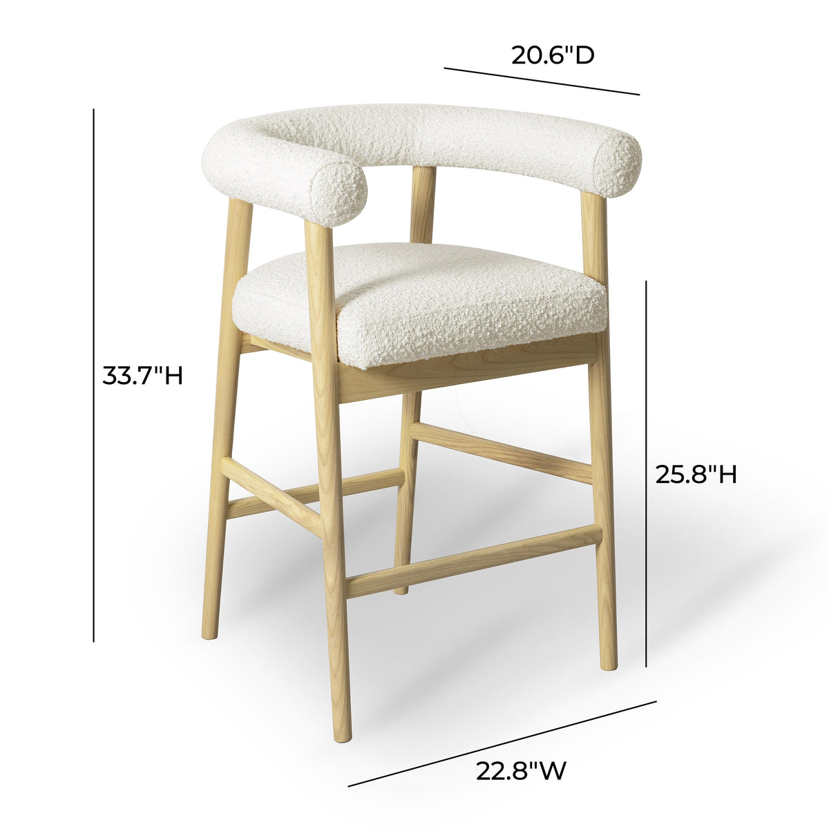 Spara Cream Boucle Counter Stool - UK