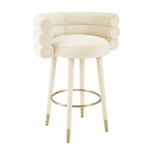 Betty Cream Velvet Barstool