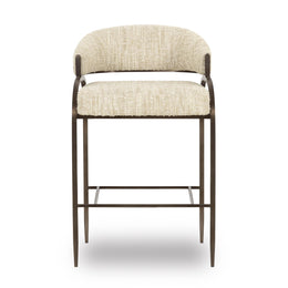 Tatum Cream Textured Performance Boucle Counter Stool