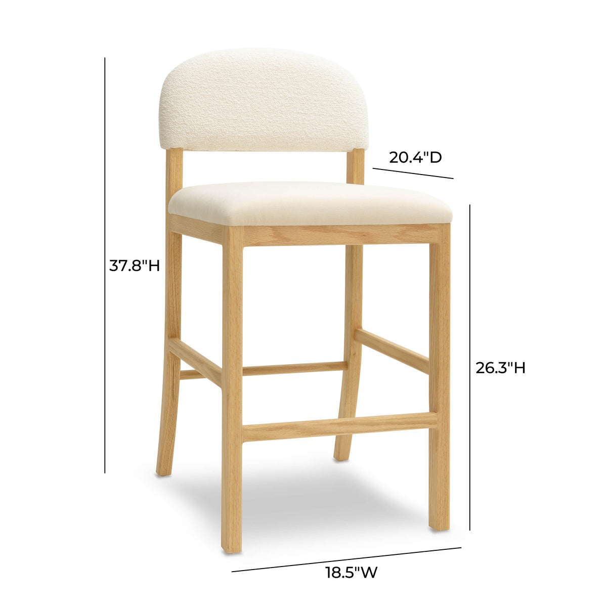 Calla Cream Performance Velvet Counter Stool