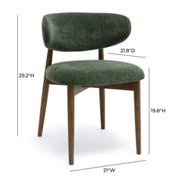 Zinea Forest Green Performance Textured Velvet Dining Chair