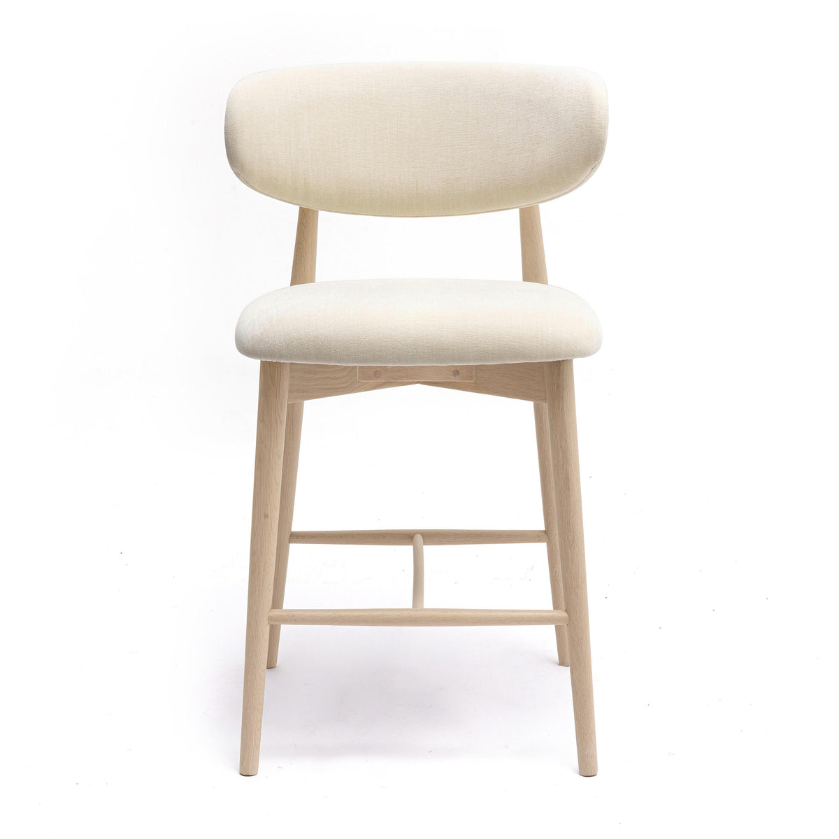 Zinea Cream Performance Textured Velvet Counter Stool