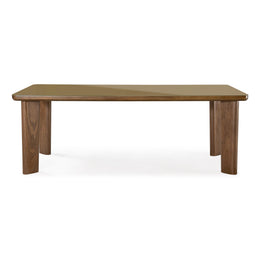 Oani Walnut and Glass Long Dining Table