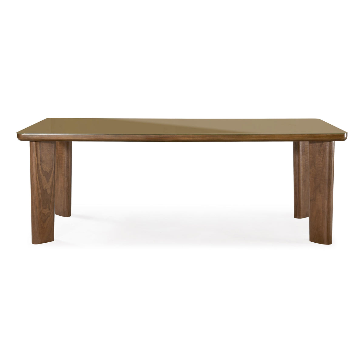 Oani Walnut and Glass Long Dining Table