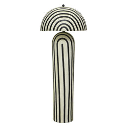 Maiori Black Striped Papier Mache Floor Lamp