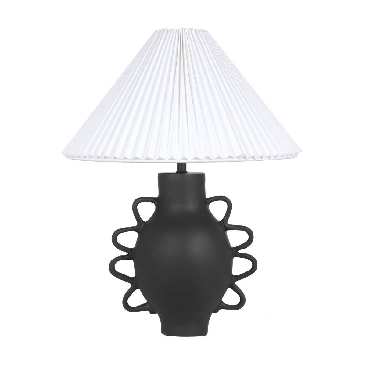 Hazza Black Pleated Table Lamp