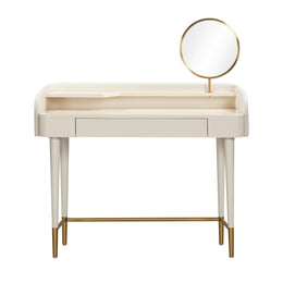 Penelope Cream Vegan Leather Wrapped Vanity Desk - UK
