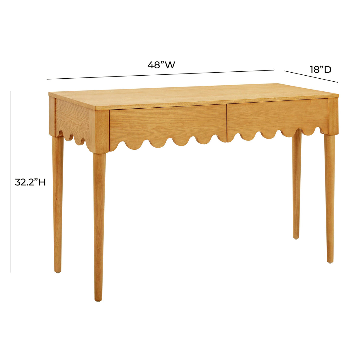 Oodle Natural Ash 2-Drawer Desk - UK