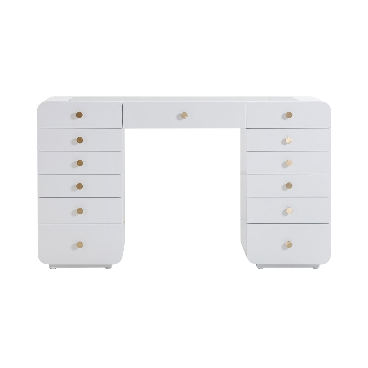 Hollywood White Desk with Vanity Mirror