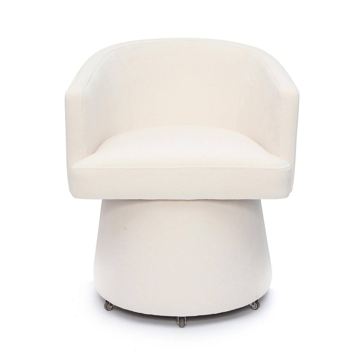 Kristen Cream Upcycled Chenille Rolling Desk Chair