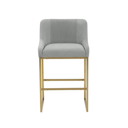 Lisa Grey Pleated Velvet  Dining Chair