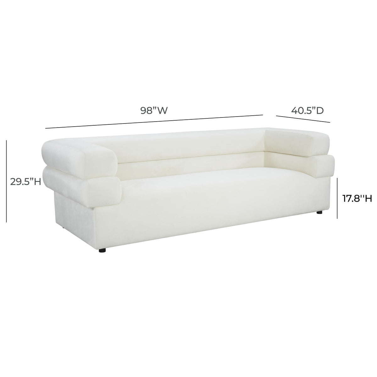 Elsa Cream Velvet Sofa - UK