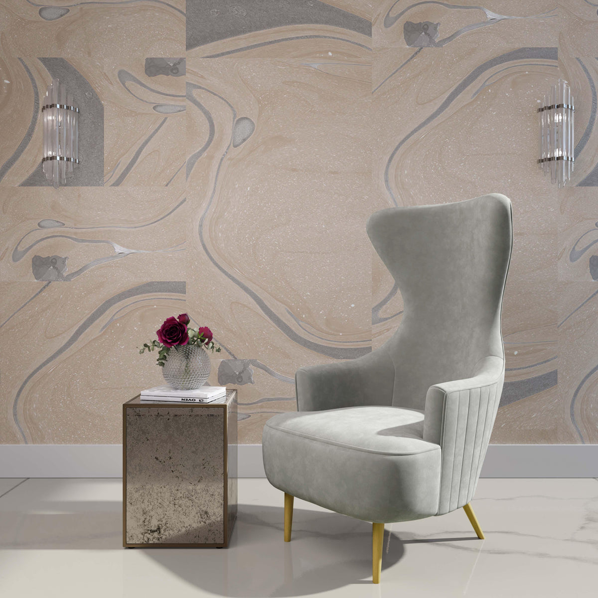 Lana Mirrored Side Table - UK